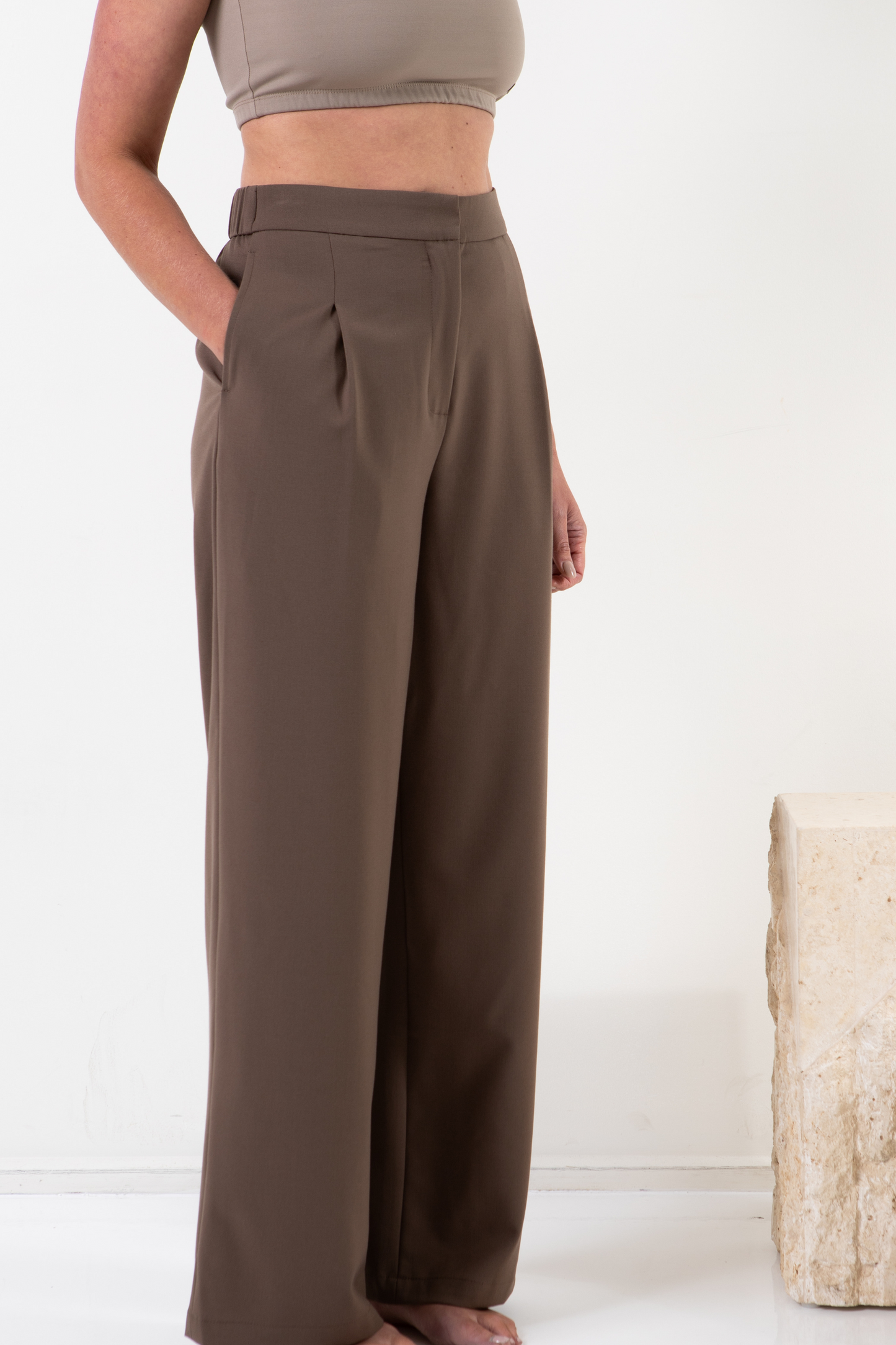 Ultra Soft Wide Leg Pants - Pinecone