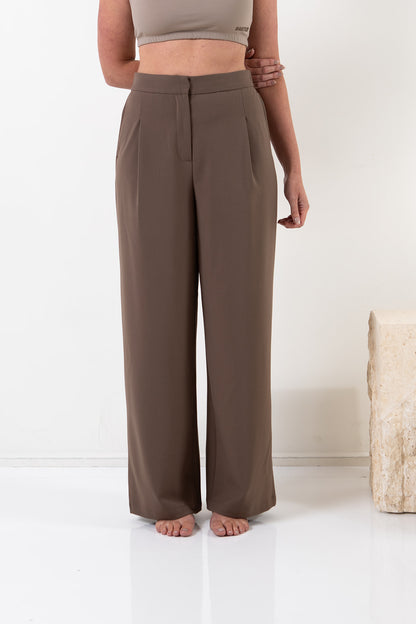 ULTRA SOFT HIGH WAISTED PANTS - Pinecone