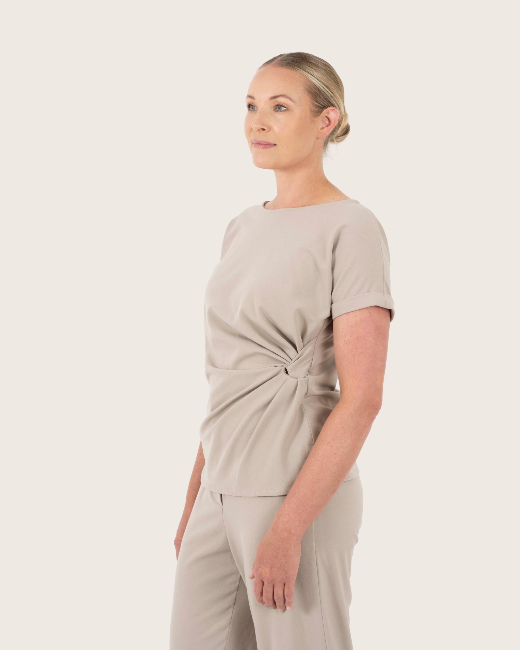 Ultra Soft Twist Top - Pumice