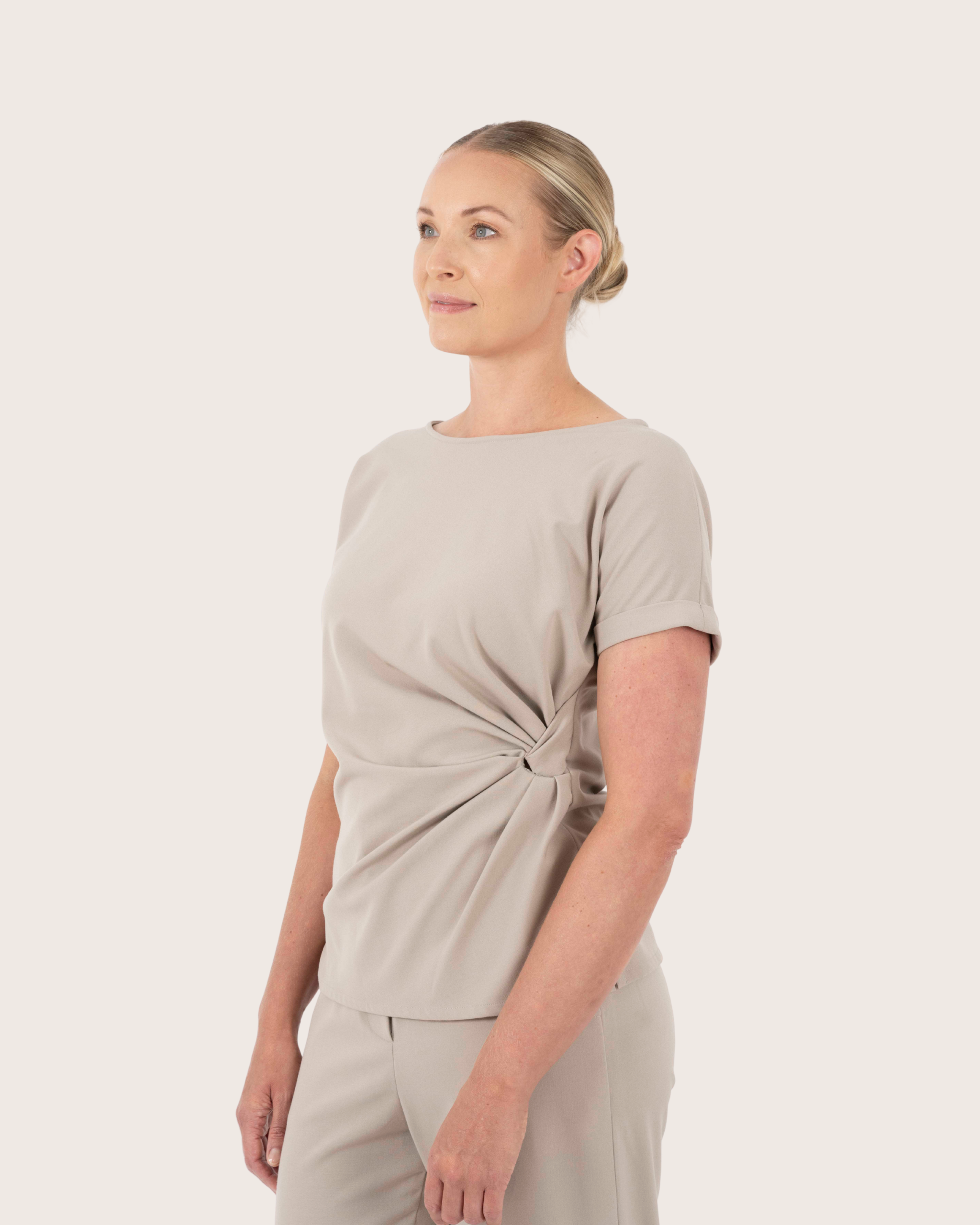 Ultra Soft Twist Top - Pumice