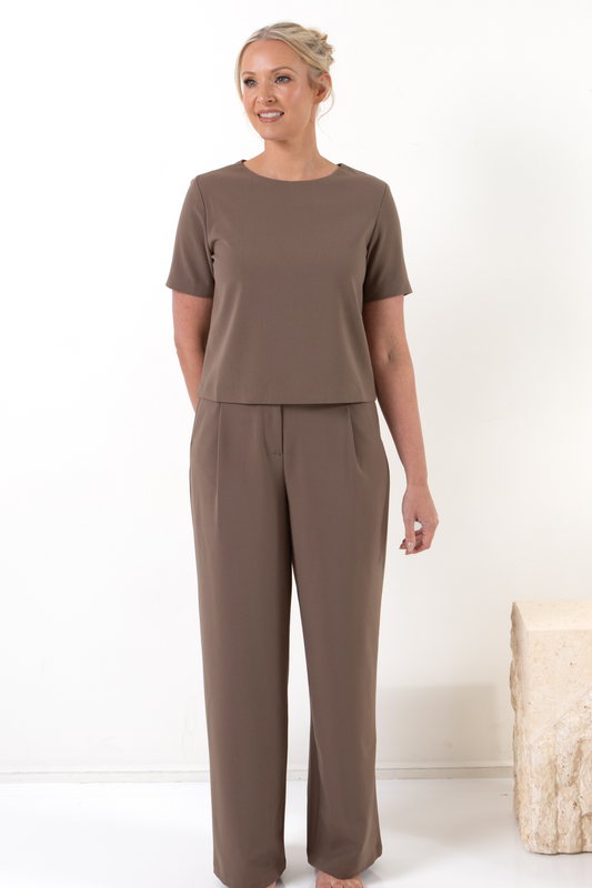 Ultra Soft Short Sleeve Top - Pinecone