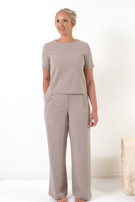 Ultra Soft Short Sleeve Top - Pumice Stone