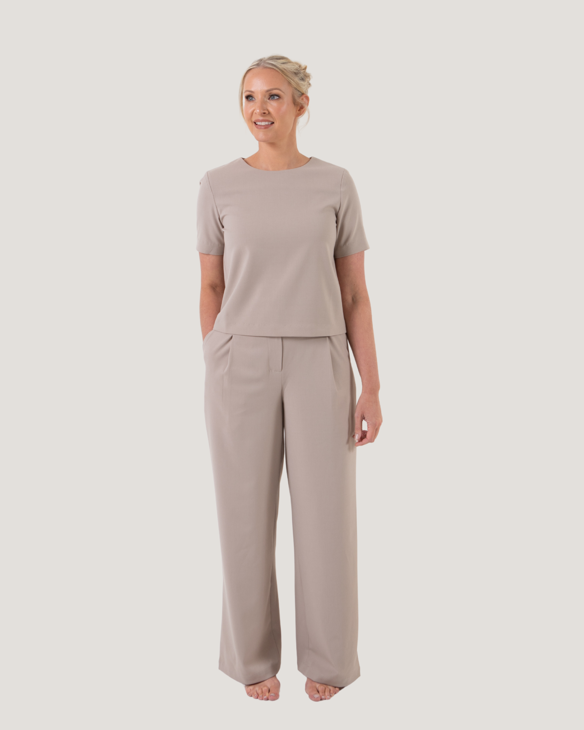 Ultra Soft Short Sleeve Top - Pumice Stone