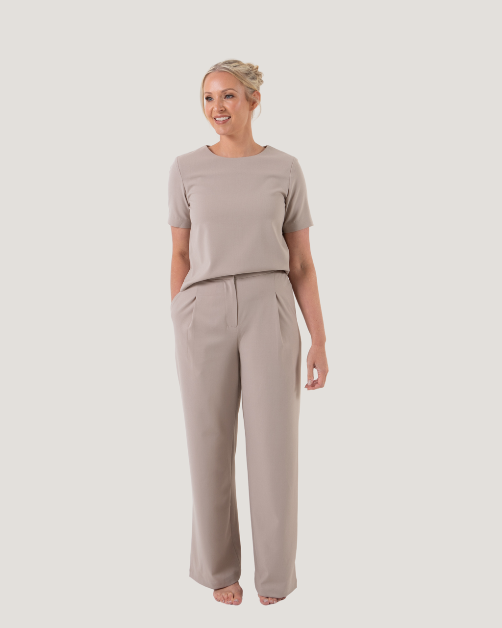 Ultra Soft Short Sleeve Top - Pumice Stone