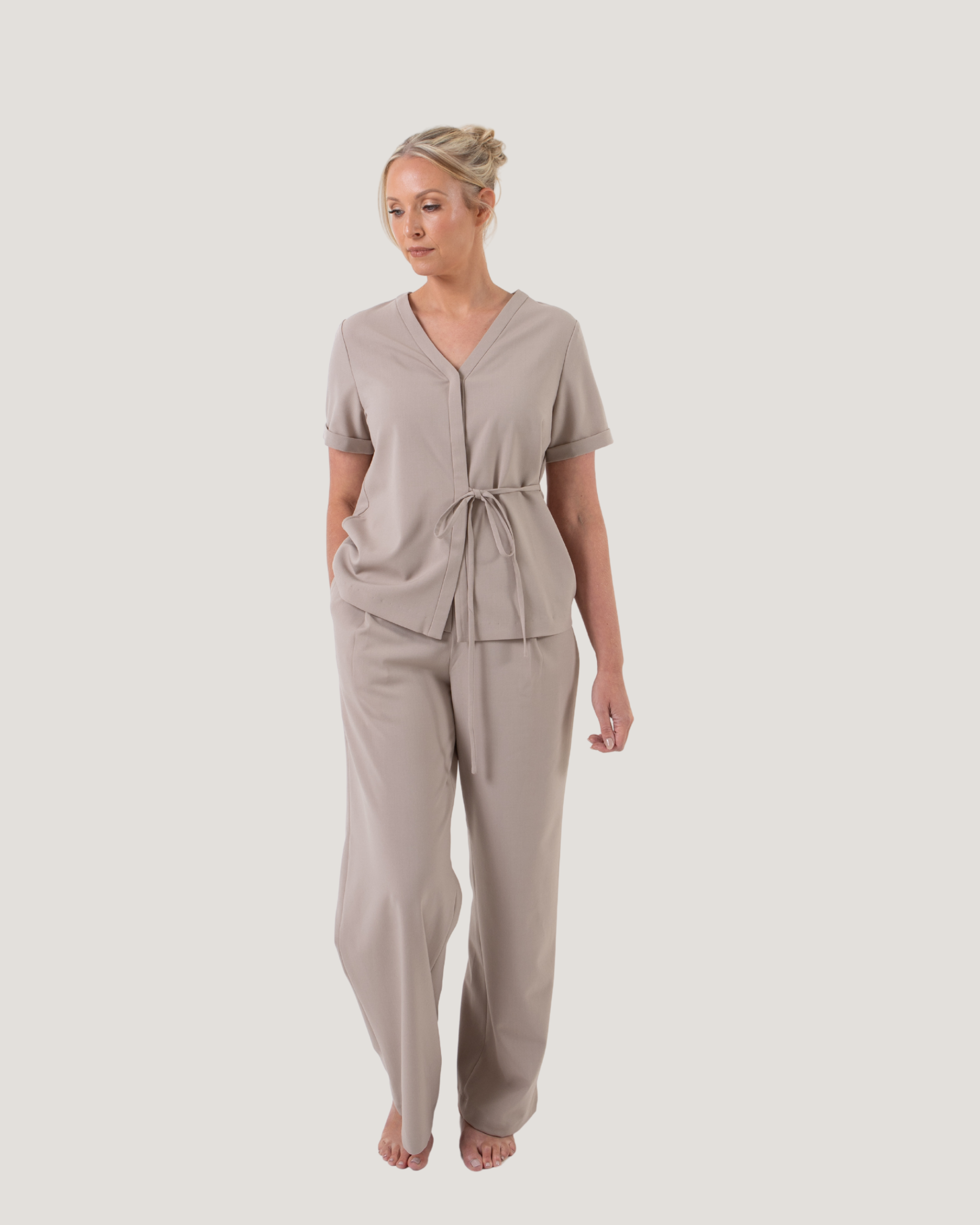 Ultra Soft Wide Leg Pants - Pumice Stone
