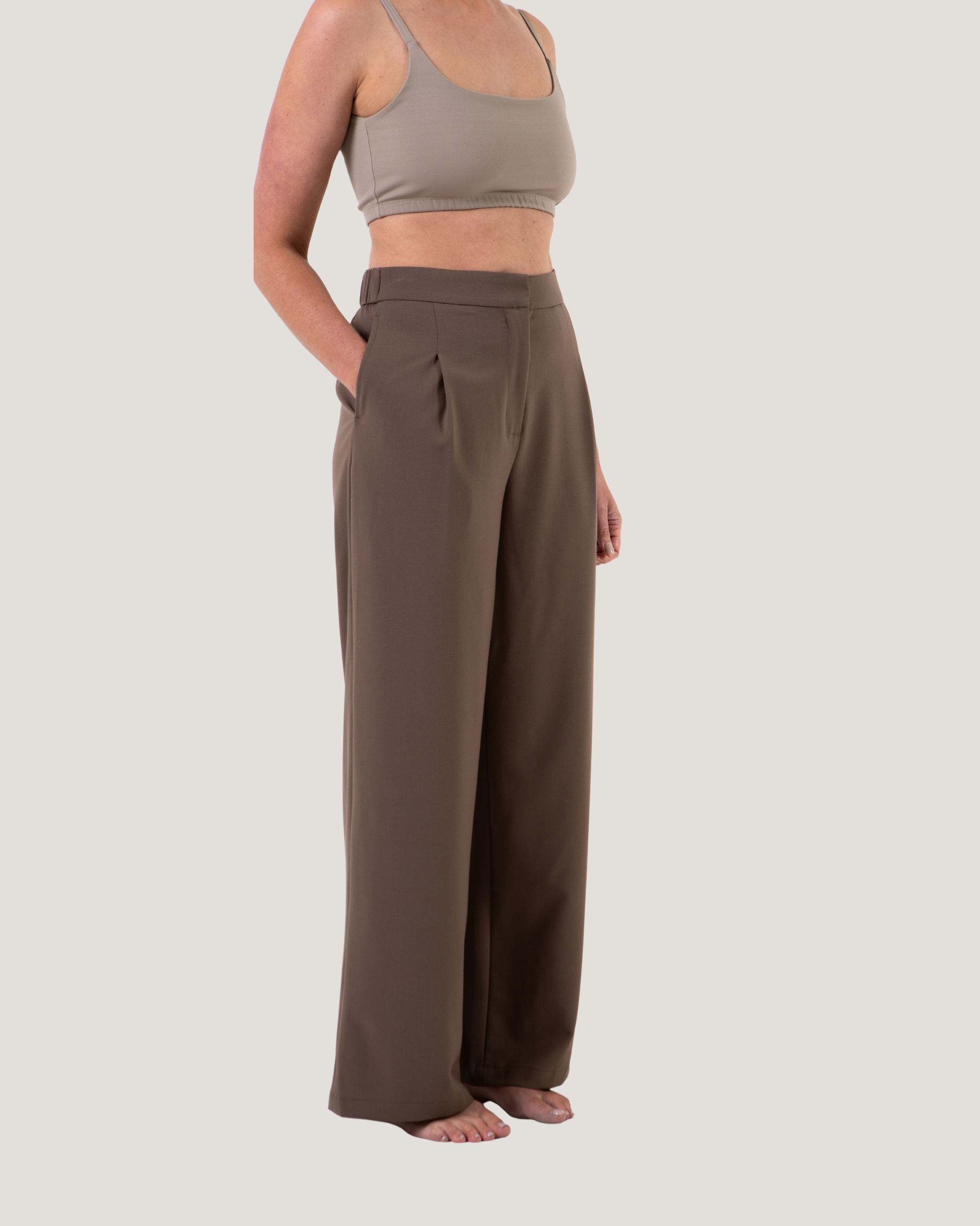 Ultra Soft Wide Leg Pants - Pinecone